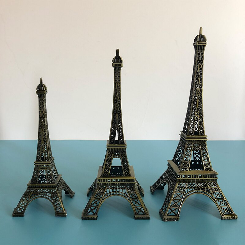 Kreatív párizsi Eiffel-torony szobor európai kézműves retro modell irodai dekoráció miniatűr épület kis ajándék retro dekoráció