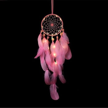 Dream Catcher Pink Night Light Dream Catcher Κρεμαστό κρεβατοκάμαρα Lover Lover Δώρο γενεθλίων Αξεσουάρ σπιτιού Διακόσμηση γάμου