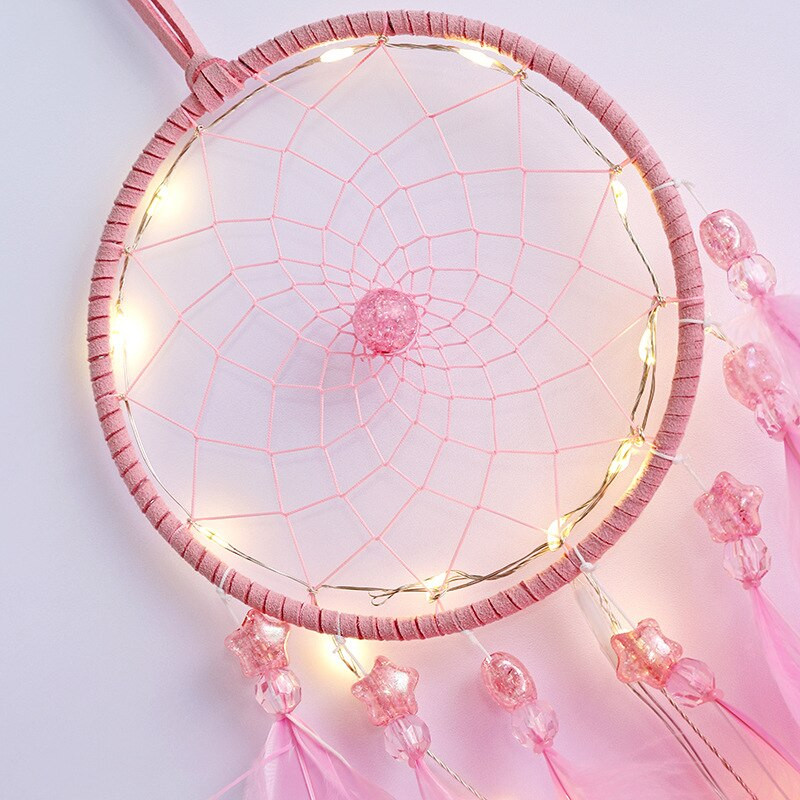 Svajonių gaudyklė Rožinė naktinė šviesa Svajonių gaudyklė mergina miegamojo pakabukų meilužė Gimtadienio dovana namų aksesuarai Vestuvių dekoravimas