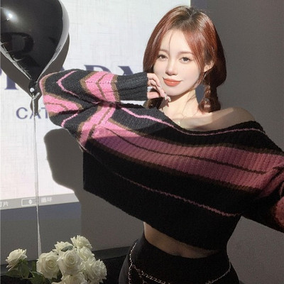 Casual γυναικείο πουλόβερ με οβάλ λαιμόκοψη