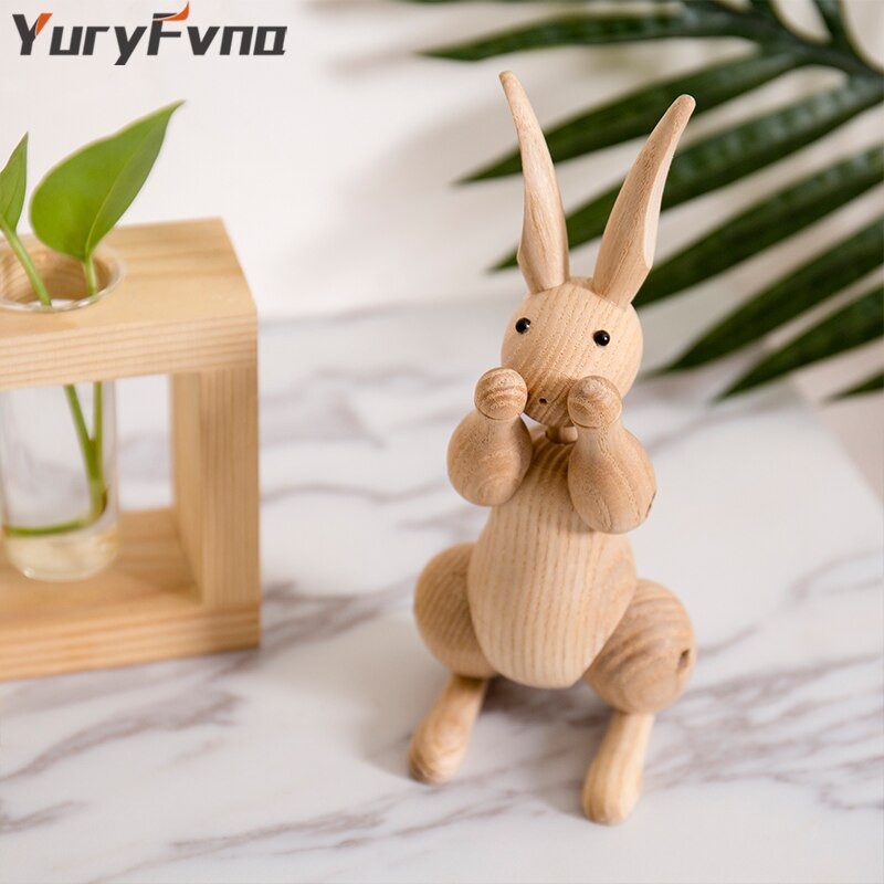 YuryFvna északi dán fafaragás Miss Rabbit szobor közös báb dekoráció otthon nappali Dekorációs kiegészítők