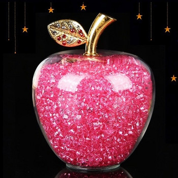 Невероятни любовни подаръци Куха стъклена ябълка, пълен пълнеж с цветен кристал Фигурки от кристали Аксесоари за декорация на дома