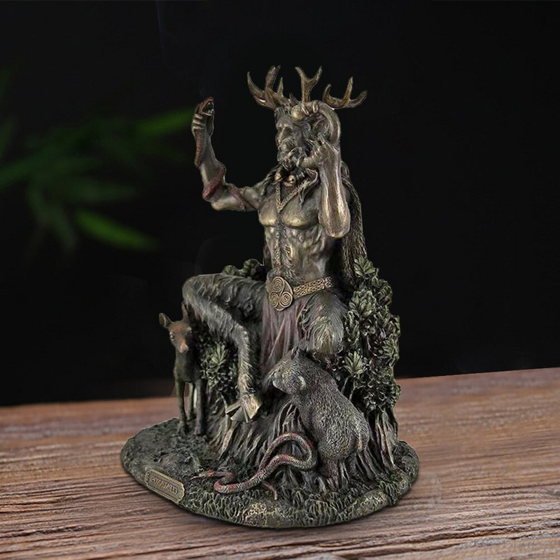 Cernunnos szarvas állatisten szobor figura kézművesség Otthoni kert Állatisten szobor Az alvilág művészete Tájdísz