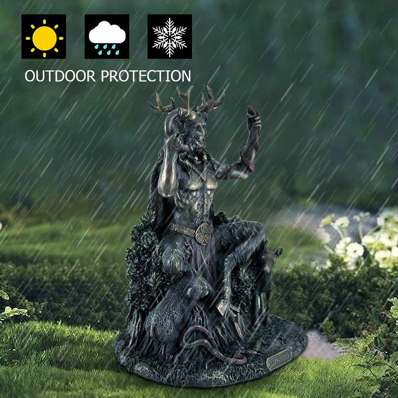Cernunnos szarvas állatisten szobor figura kézművesség Otthoni kert Állatisten szobor Az alvilág művészete Tájdísz