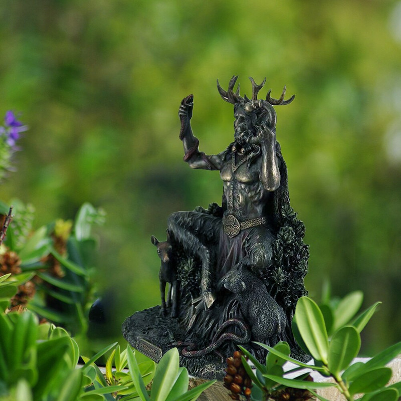 Cernunnos szarvas állatisten szobor figura kézművesség Otthoni kert Állatisten szobor Az alvilág művészete Tájdísz