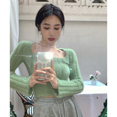 Trijų spalvų laisvalaikio moteriškas megztinis