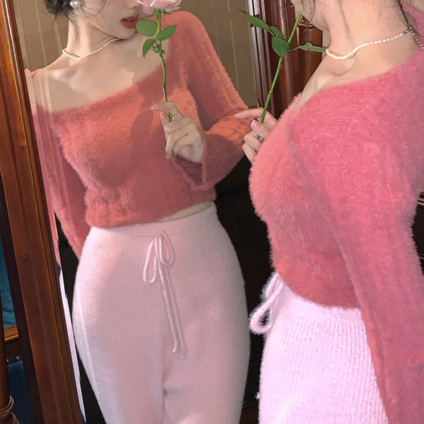 Trijų spalvų laisvalaikio moteriškas megztinis