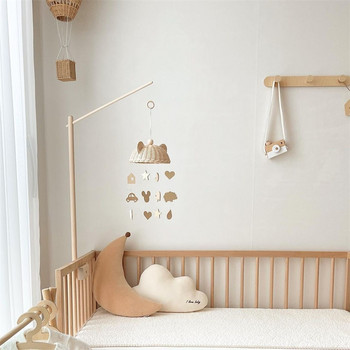 INS Nordic Rattan Wind Chime με ξύλινο κρεμαστό Παιδικό Δωμάτιο Διακόσμηση τοίχου Κρεμαστά στολίδια Baby Comfort Toy Play Σκηνής Κουδούνι κρεβάτι