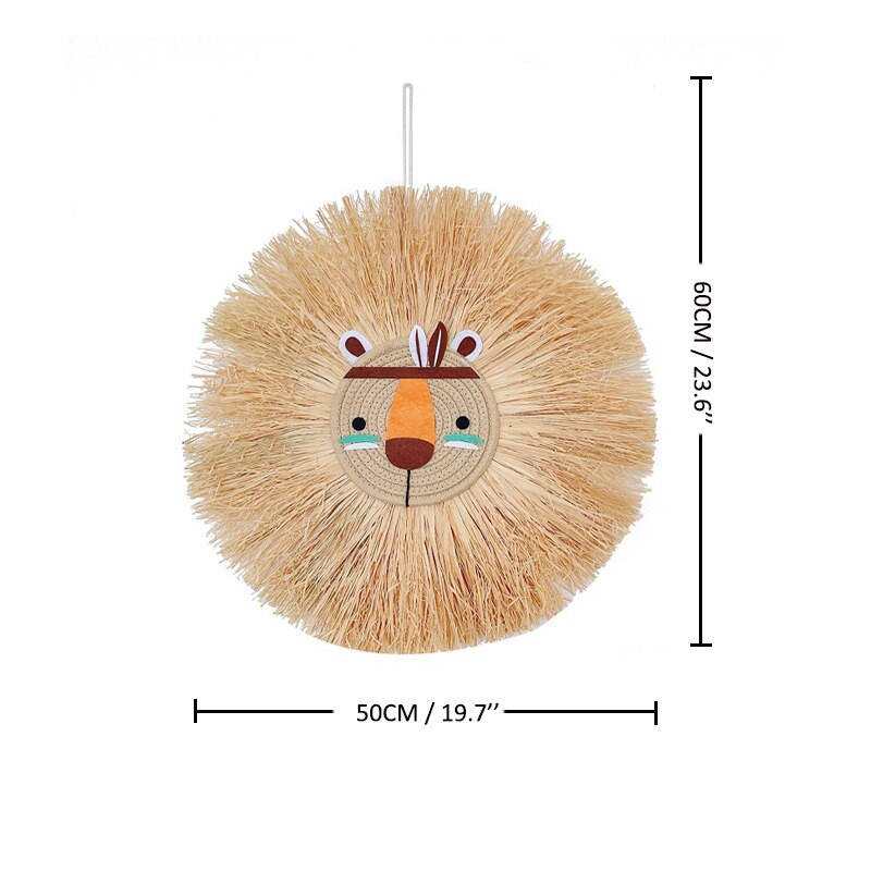 Skandinaviškas meškiukas panda papuošalai kūdikių berniukų miegamojo sienoms meno dekoras Rankų audimo rafija pakabinamas pakabukas darželio namų apdaila