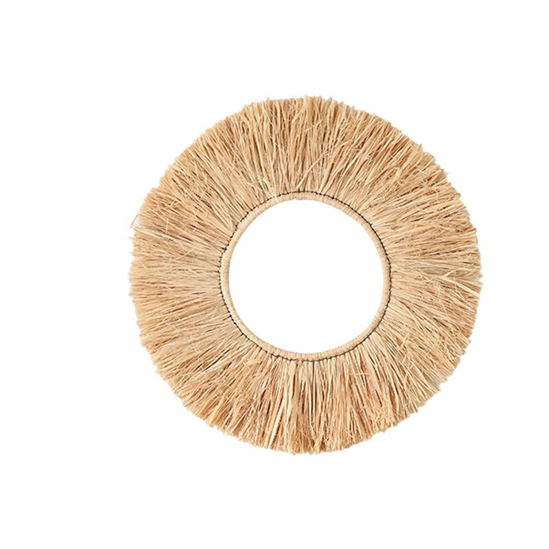 Nordic Ins Fali dekoráció Kézzel szőtt levél Raffia gobelin Otthon Nappali Hálószoba Dekoratív fal Raffia medál