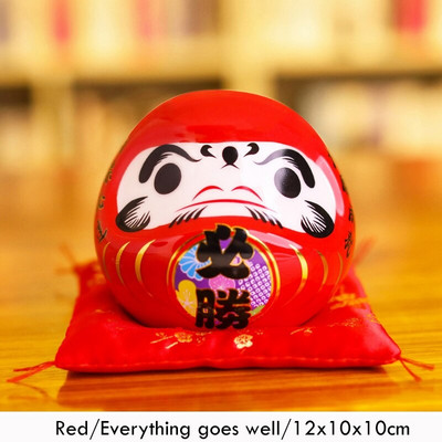 4,5 hüvelykes Maneki Neko Daruma dísz kerámia szerencse macska szobor otthoni dekorációs ajándék Feng Shui malacpersely