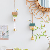 Šiaurės šalių medinis namas vėjo varpelis Rankų darbo pakabinamas varpelis durų rankenėlė siena vaikų kambario dekoracija sodo namų biuro darželio dekoras