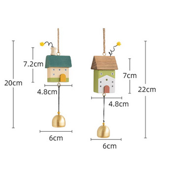 Nordic Wood House Wind Chime Χειροποίητο Κρεμαστό Κουδούνι Λαβή Πόρτας Τοίχος Διακοσμήσεις Παιδικού Δωματίου Κήπος Διακόσμηση νηπιαγωγείου γραφείου σπιτιού