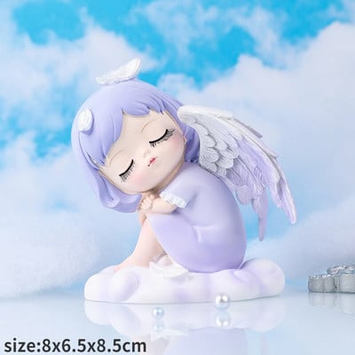 Figurine cu înger drăguț Statuie fată din rășină Accesorii de grădină cu zâne Decoratiuni de Crăciun Decor modern Home Decor Copii Dormitor