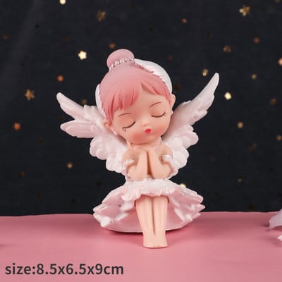 Figurine cu înger drăguț Statuie fată din rășină Accesorii de grădină cu zâne Decoratiuni de Crăciun Decor modern Home Decor Copii Dormitor