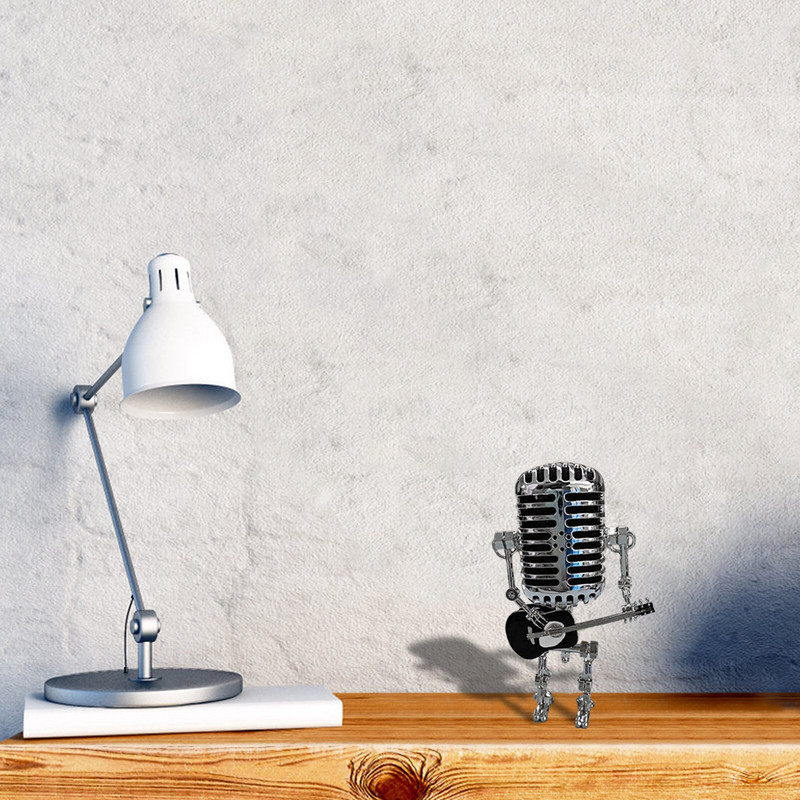 Microfon Chitară Robot LED Lumini de noapte Lampă de birou Lampă de masă Becuri Lămpi de perete Retro Handmade Decor unic de birou pentru acasă
