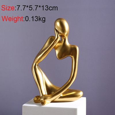 Šiaurės mąstytojo statula abstrakčios figūros dervos personažai skulptūros namų dekoravimas ornamentas modernaus meno figūrėlės