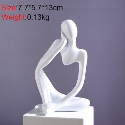 Šiaurės mąstytojo statula abstrakčios figūros dervos personažai skulptūros namų dekoravimas ornamentas modernaus meno figūrėlės