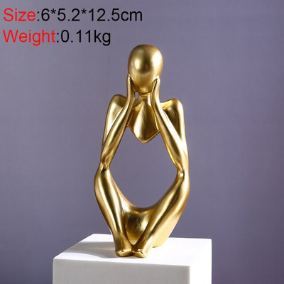 Šiaurės mąstytojo statula abstrakčios figūros dervos personažai skulptūros namų dekoravimas ornamentas modernaus meno figūrėlės