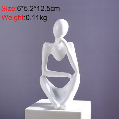 Šiaurės mąstytojo statula abstrakčios figūros dervos personažai skulptūros namų dekoravimas ornamentas modernaus meno figūrėlės
