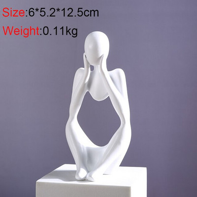 Šiaurės mąstytojo statula abstrakčios figūros dervos personažai skulptūros namų dekoravimas ornamentas modernaus meno figūrėlės