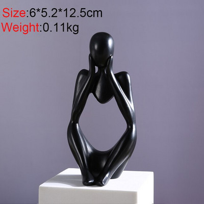 Šiaurės mąstytojo statula abstrakčios figūros dervos personažai skulptūros namų dekoravimas ornamentas modernaus meno figūrėlės