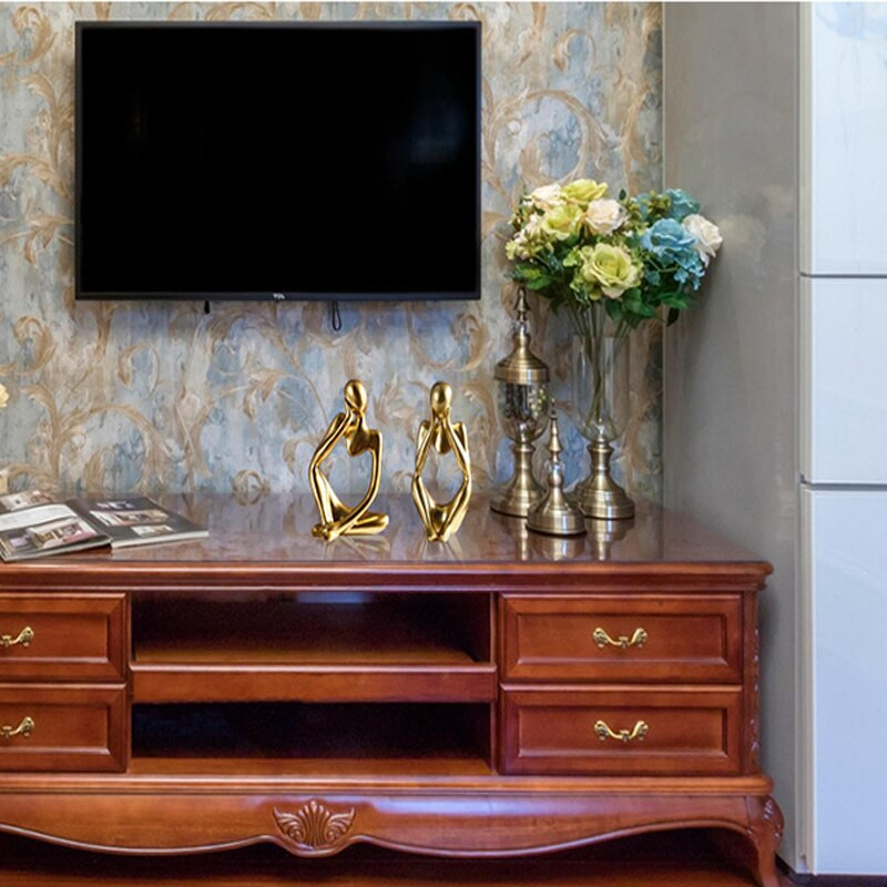 Šiaurės mąstytojo statula abstrakčios figūros dervos personažai skulptūros namų dekoravimas ornamentas modernaus meno figūrėlės