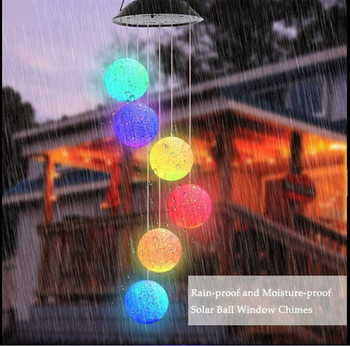 Creative Solar Wind Chime Light Outdoor LED Αλλαγή Χρώματος Σπιράλ Κρεμαστό Φανάρι Κήπος Νεράιδα Φωτιστικό Νυχτερινό Φως Χριστουγεννιάτικο