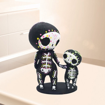 Ρητίνη Sugar Skull Ζευγάρι αγαλματίδιο Διακόσμηση γραφείου στολίδι Δώρα Αγίου Βαλεντίνου Κεφαλή Σκελετός Αγαλμάτιο ειδώλιο Επίδειξη επιφάνειας εργασίας