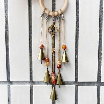 Wind Chimes Outdoor Clearance Witch Bells for Protection Witch Wind Chime Στολίδι για εσωτερικούς χώρους Ξύλινο δαχτυλίδι/Rattan Ring