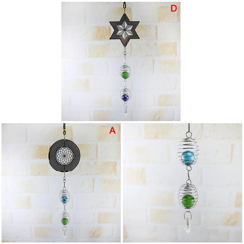 3D metalni viseći zvončić na vjetar sa spiralnim repom u središtu Kućni dekor