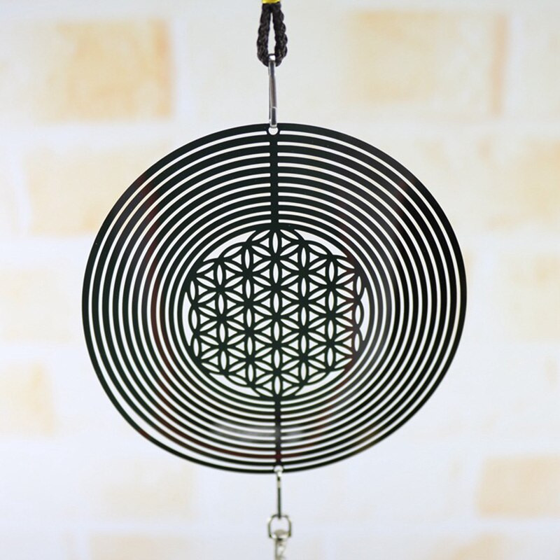 3D metalni viseći zvončić na vjetar sa spiralnim repom u središtu Kućni dekor