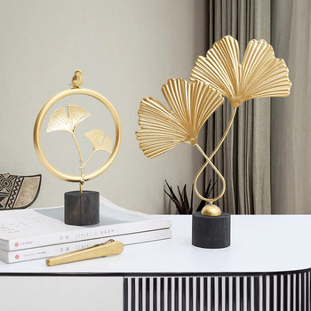 Nordic Creative Golden Ginkgo Biloba Leaf Σαλόνι Υπνοδωμάτιο Επιτραπέζιο Στολίδι Metal Crafts Αξεσουάρ διακόσμησης σπιτιού