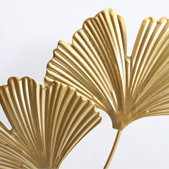 Nordic Creative Golden Ginkgo Biloba Leaf Всекидневна Спалня Десктоп Орнамент Метални занаяти Аксесоари за декорация на дома