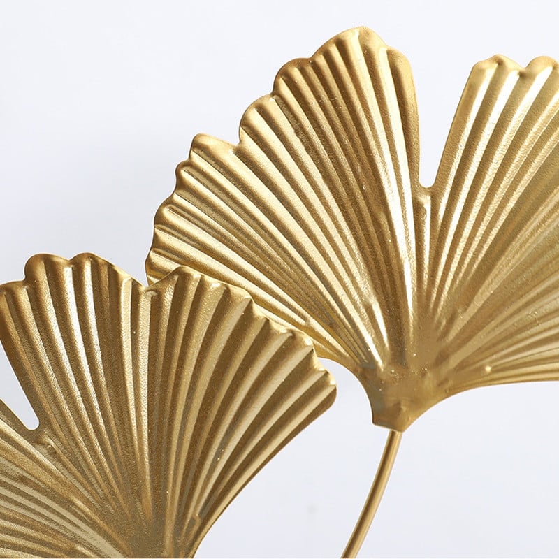 Nordic Creative Golden Ginkgo Biloba Leaf Svetainė miegamasis Stalinis ornamentas Metaliniai amatai Namų dekoravimo priedai
