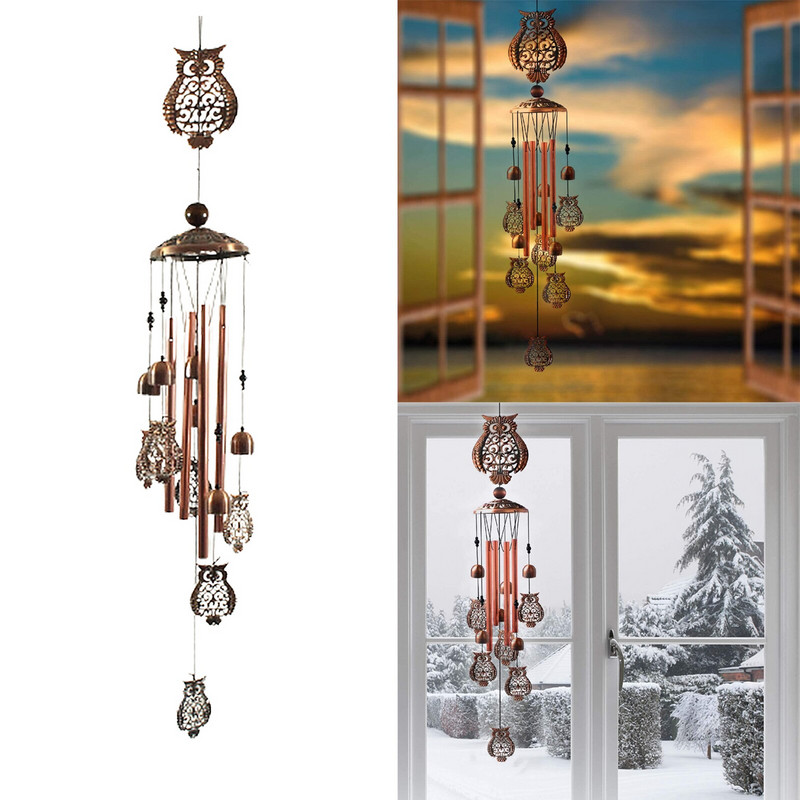 35,4 hüvelykes szélcsengő szarka/bagoly kültéri, mély tónusú függő dísz gyerekeknek