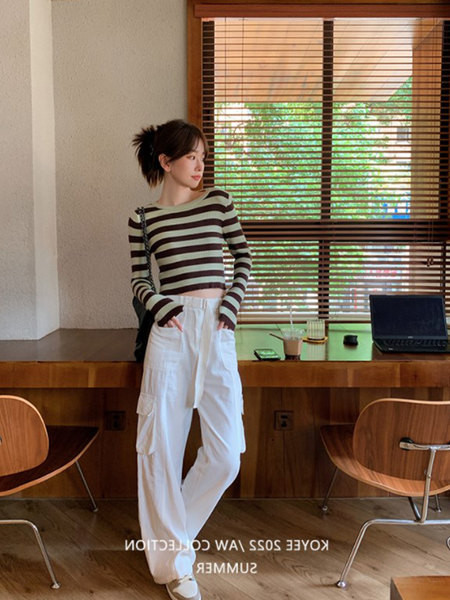 Γυναικείο μακρυμάνικο ριγέ πουλόβερ