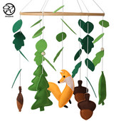 Woodland Nature Fox Filc Baby Mobile Trees Fenyőtobozok Óvodai babaágy Mobil