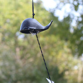 Японски тип FURIN Wind Chimes Черен кит Чугунена декорация за окачване на стена Детска стая