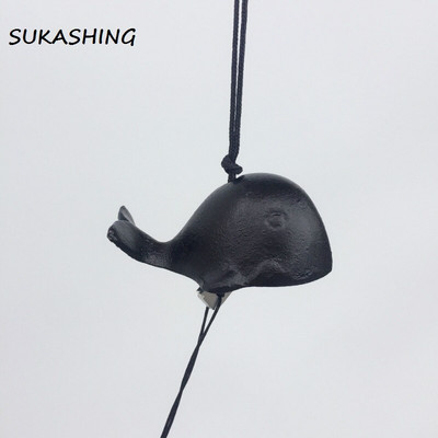 Японски тип FURIN Wind Chimes Черен кит Чугунена декорация за окачване на стена Детска стая