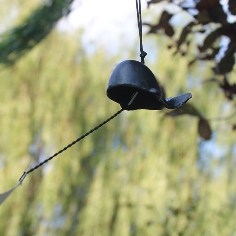 Японски тип FURIN Wind Chimes Черен кит Чугунена декорация за окачване на стена Детска стая