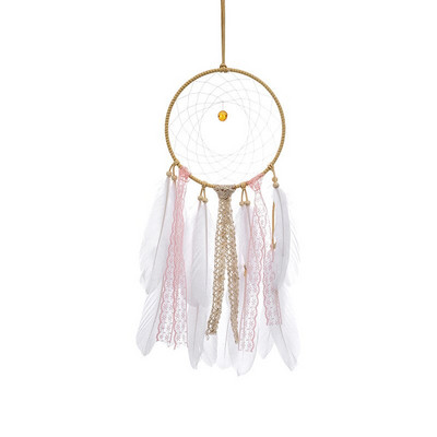 Repülő, kézzel készített álomfogó Led Light Dreamcatcher tollas medállal Kreatív üreges szélcsengő falra akasztható álomfogó