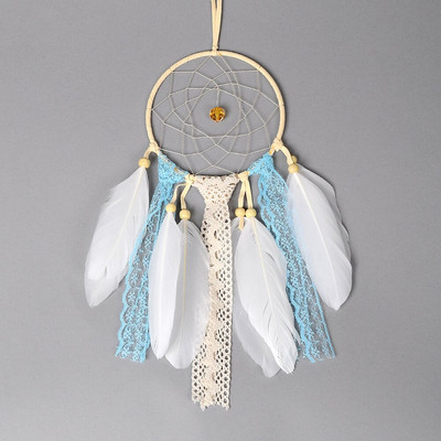 Repülő, kézzel készített álomfogó Led Light Dreamcatcher tollas medállal Kreatív üreges szélcsengő falra akasztható álomfogó