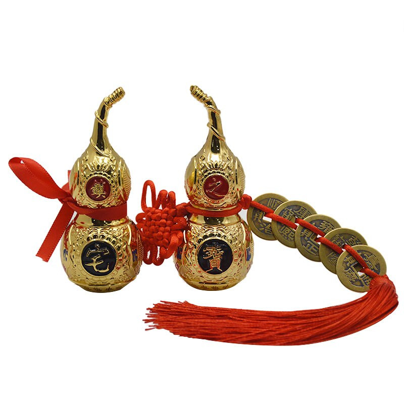 Feng shui Díszítés Wu Lou Hu Lu Miniatűrök Rézötvözet Tök Amulett Kínai Hagyományos Dekoráció Kont Kiegészítők