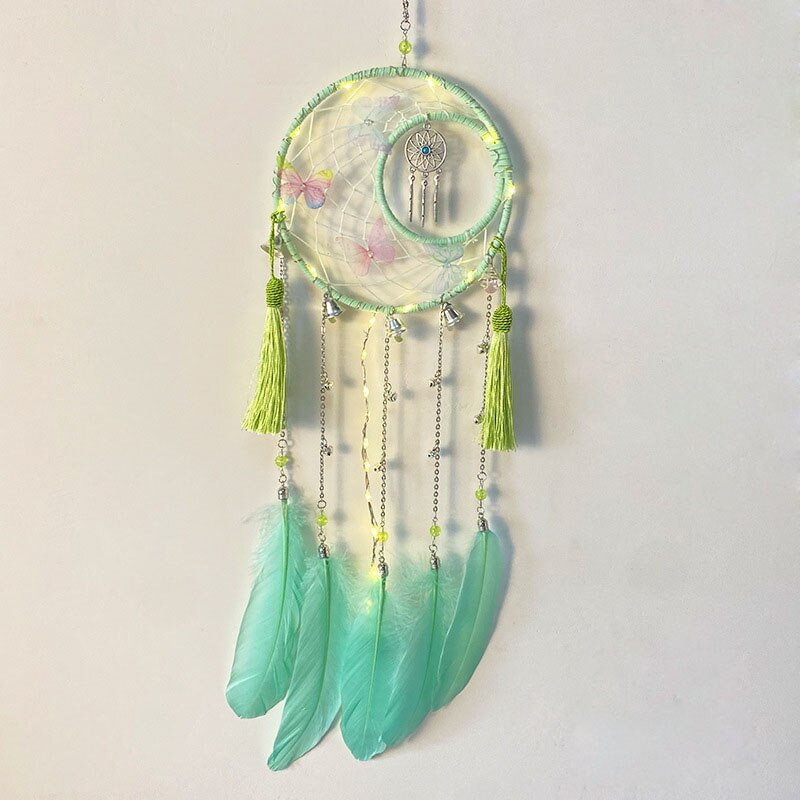 Butterfly Dream Catcher medál szélcsengő fali medál Valentin-napi ajándék lányszoba dekoráció otthoni faldísz ajándék