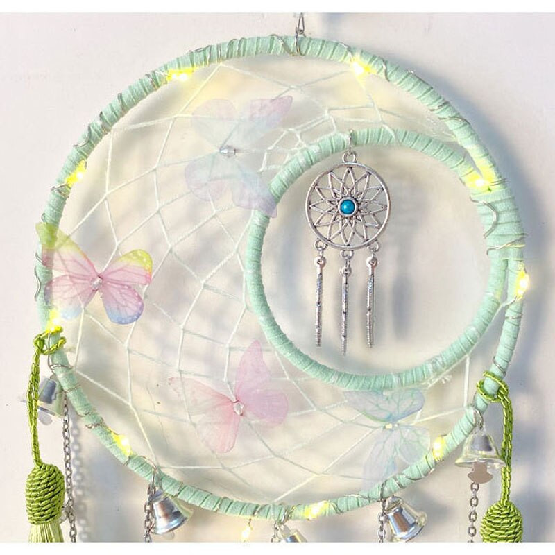 Butterfly Dream Catcher medál szélcsengő fali medál Valentin-napi ajándék lányszoba dekoráció otthoni faldísz ajándék