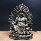 Antik bronz Buddha szobor íróasztal dísz lakberendezési tárgyak kézműves kiegészítők fém kínai gazdagság istene szobor Vintage dekor