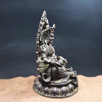 Антична бронзова статуя на Буда Орнамент за бюро Декорация на дома Занаятчийски аксесоари Метални китайски Бог на богатството Скулптура Ретро декор