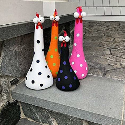 Silly Chicken Decor Διακοσμητικά από ρητίνη κότας Διακόσμηση κήπου Αγάλματα εξωτερικού χώρου Διακοσμήσεις επιφάνειας εργασίας για ειδώλια γραφείου Διακόσμηση σπιτιού