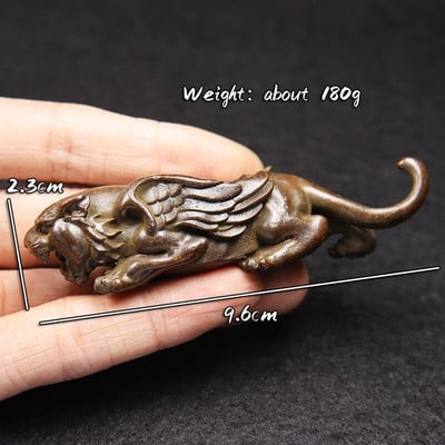 Antikvarinis varinis tigras su sparnais Maža statulėlė Rašomasis stalas Ornamentas Gyvūnų Figūrėlės Miniatiūros Laimingos namų puošmenos Amatai Priedai